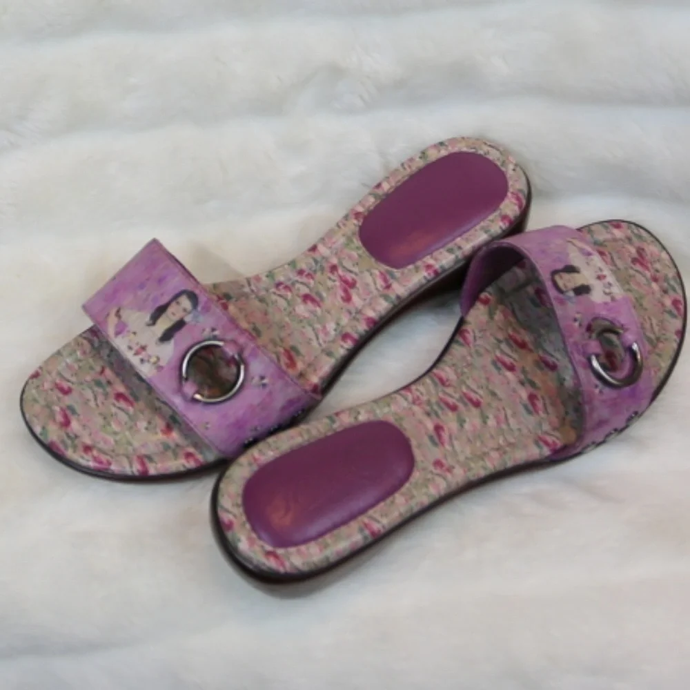 Jeon purple floral sandals slides 6